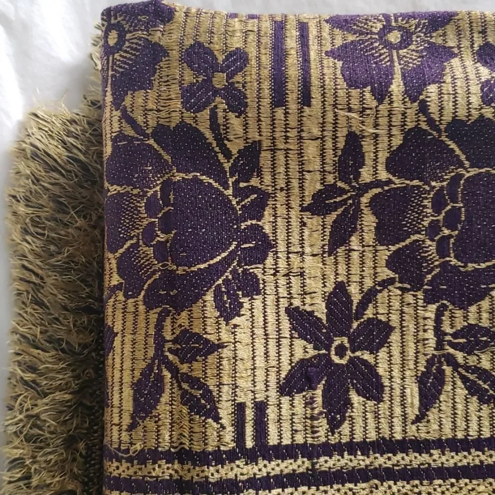 purple and gold batik tablecloth